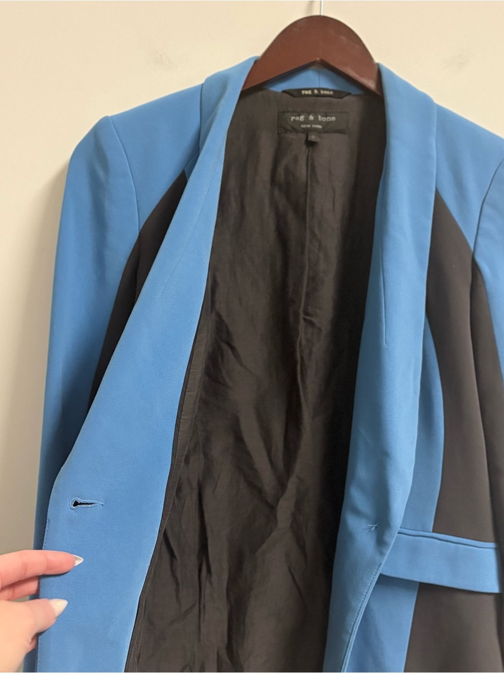 Rag & Bone Jefferson Blazer Blue Black Jacket Women’s Size 0 - Picture 7 of 9